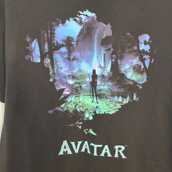 Avatar Neytiri Pandora Night Scene Short Sleeve T-Shirt Black Mens L Movie - Picture 3 of 6